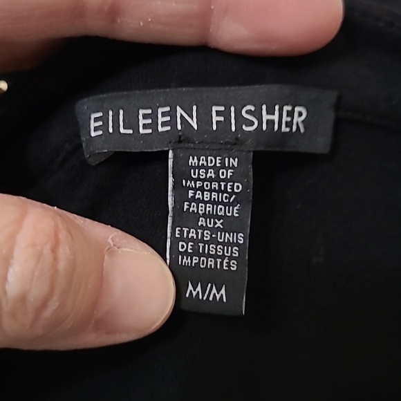 Eileen Fisher Black Button-up Shirt Dress with distressed buttons size Medium - Picture 4 of 8